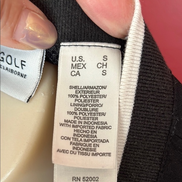 Liz Golf by Liz Claiborne Black V-Neck windbreaker Pullover Top - Picture 3 of 16